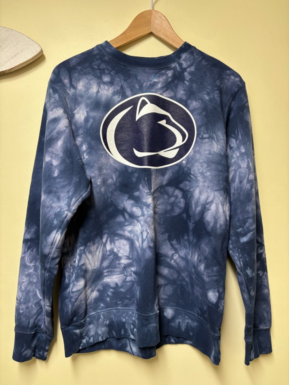 Penn State Tie Dye Blue Logo Sweatshirt 100% Cotton